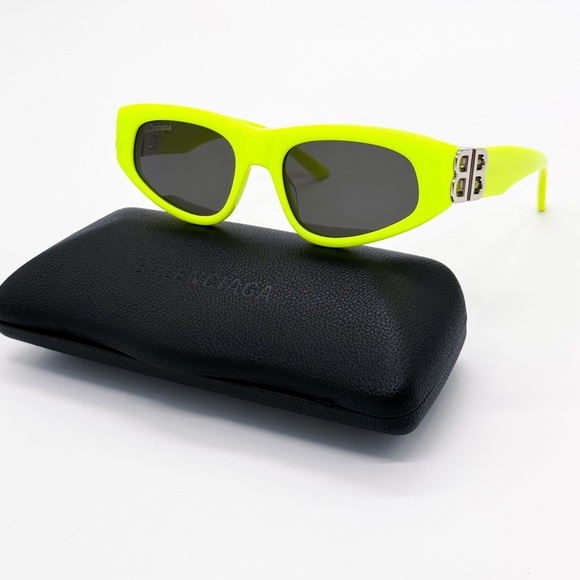 NEW BALENCIAGA BB0095S 007 GEOMETRIC YELLOW GREY WOMEN SUNGLASSES BALENCIAGA - Picture 2 of 13